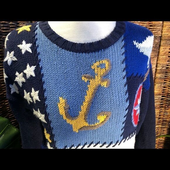 EUC! Chaus Nautical Crewneck Sweater S - Picture 7 of 10